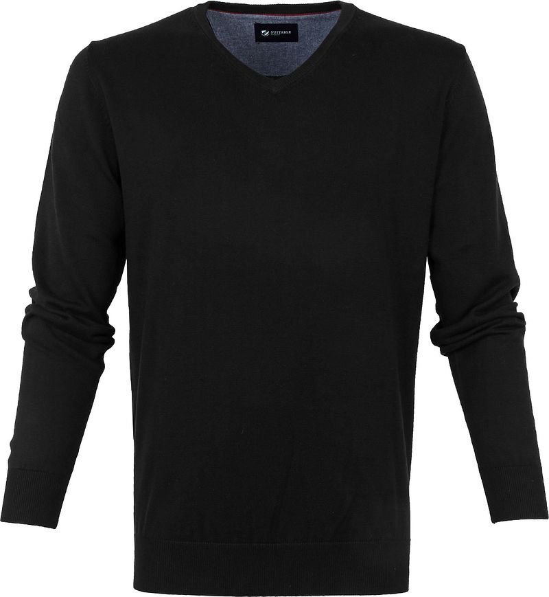 Suitable Pull Vini Coton Col-V  Noir taille M
