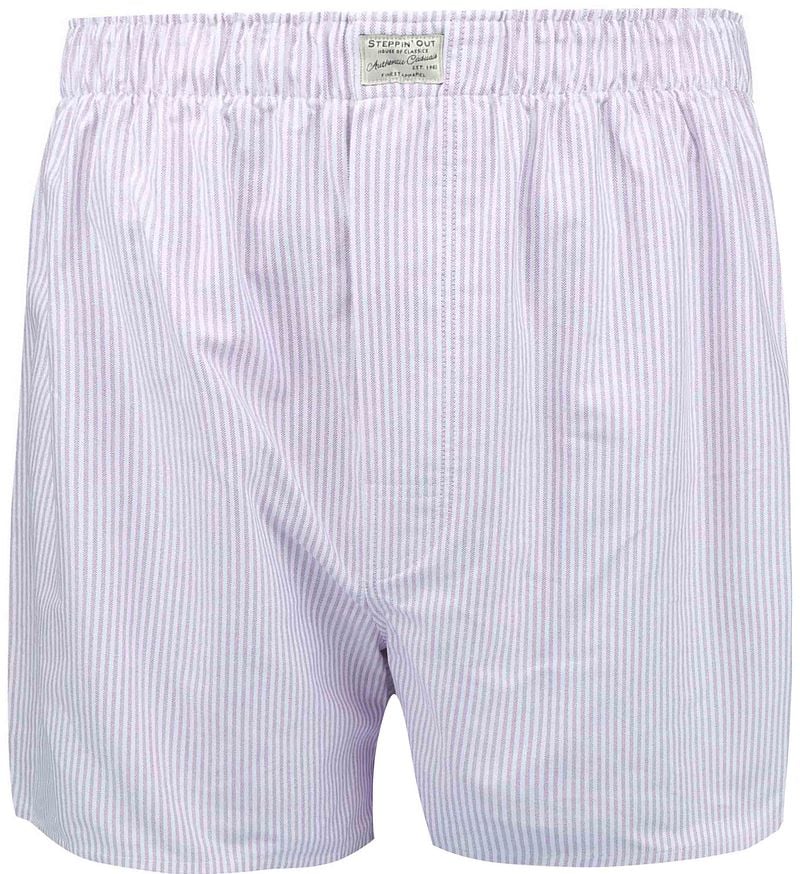 Steppin' Out Boxershort Striped Oxford Lila - Größe M günstig online kaufen