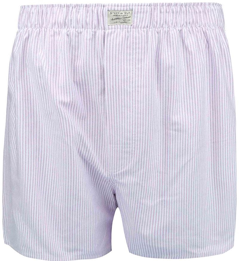 Steppin' Out Boxershort Striped Oxford Paars