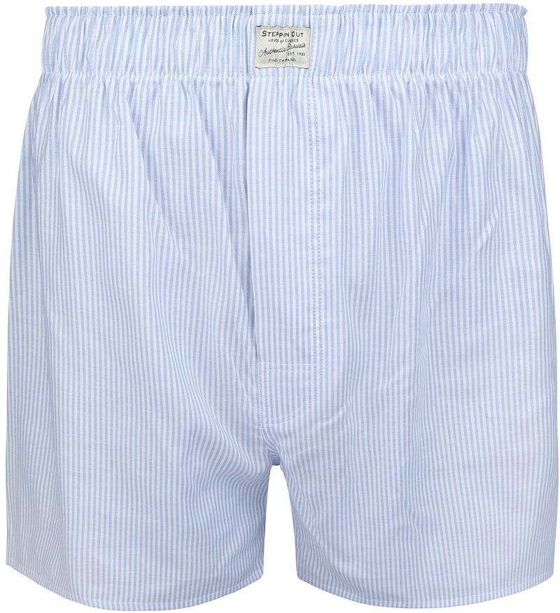 Steppin' Out Boxershort Striped Oxford Blau - Größe S günstig online kaufen