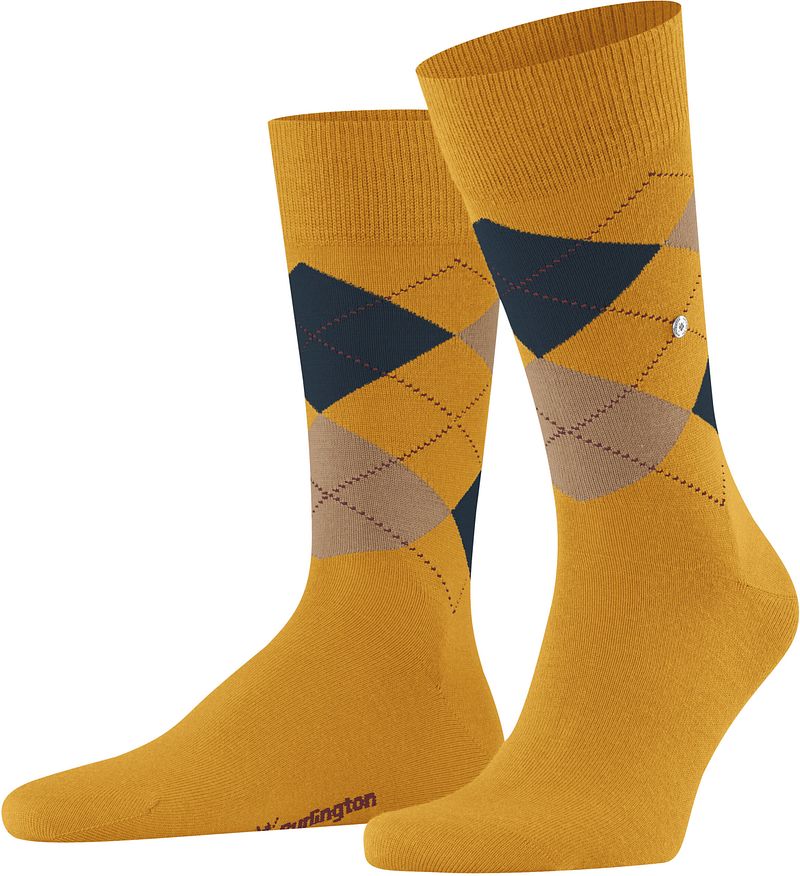 Burlington Chaussettes Laine Edinburgh 1853 Multicoloré Jaune taille 40-46