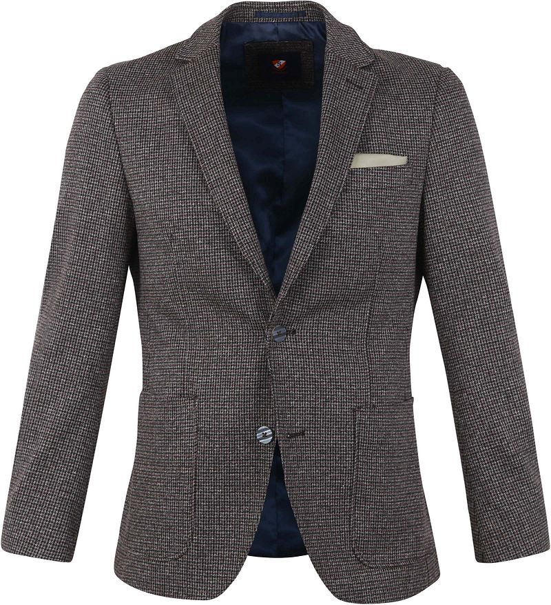 Suitable Veste de Costume Houndstooth Gris Marron taille 48