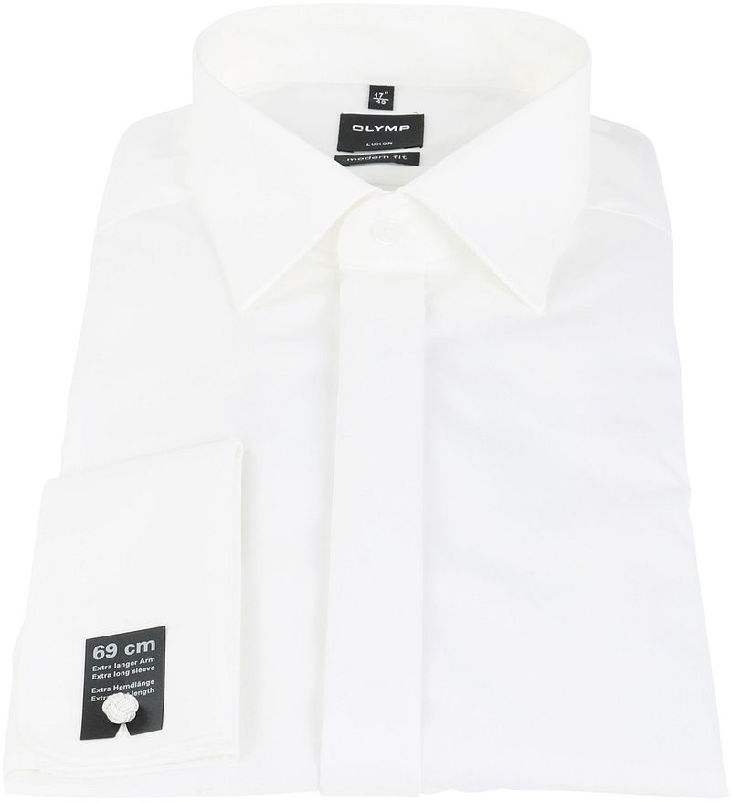 OLYMP Luxor Smokinghemd Extra Langer Arm Off-White Hochzeit - Größe 48 günstig online kaufen