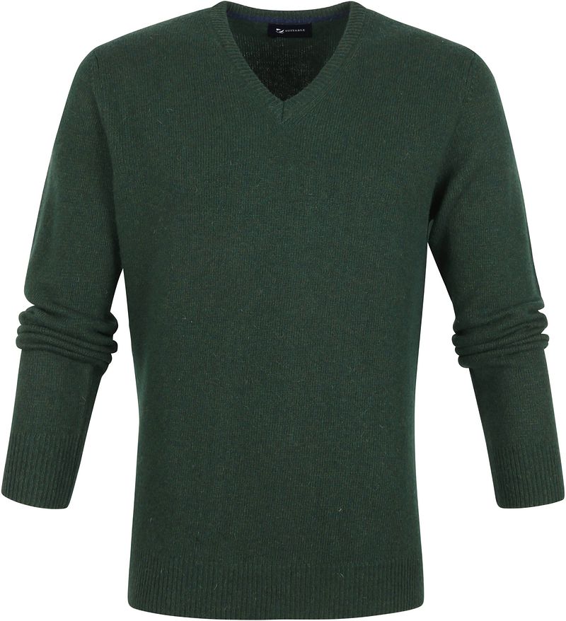 Suitable Pull Agneline Col-V Foncé Vert Vert foncé taille XL