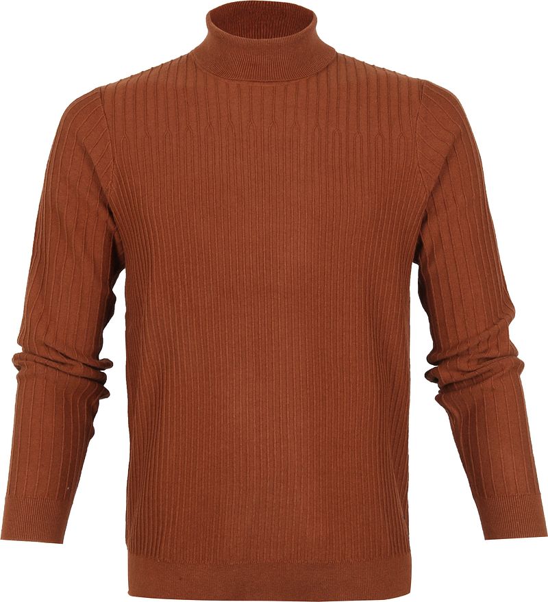 Blue Industry Pull Col Roulé Mix Laine KBIW21 Marron taille S