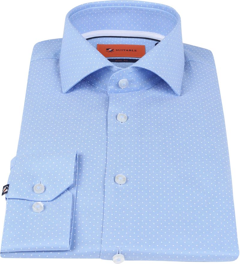 Suitable Overhemd WS Blauw Stippen