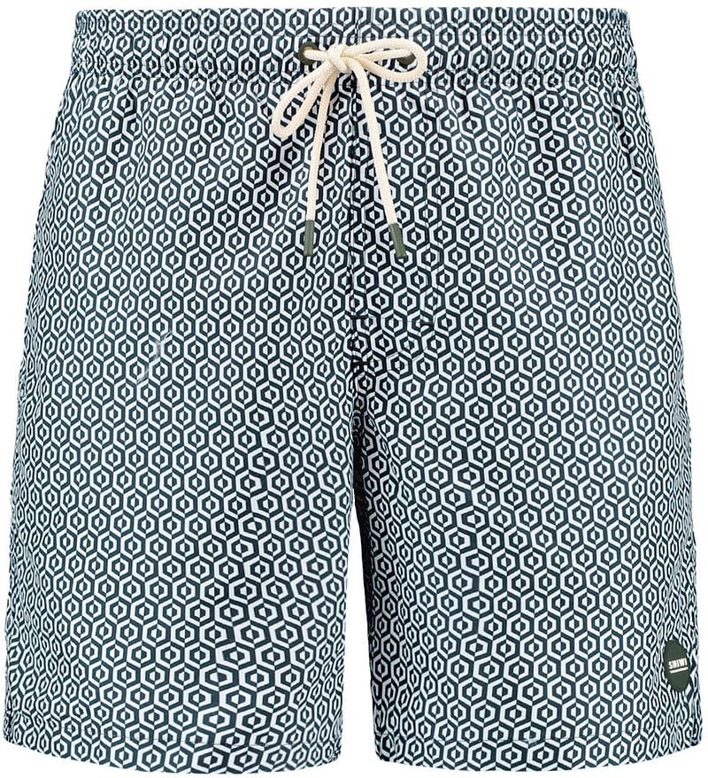 Shiwi Badeshorts Mike Geo Tile Dunkelgrün - Größe L günstig online kaufen
