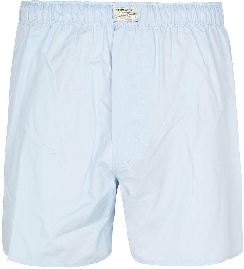 Steppin' Out Boxershort Poplin Solid Licht Blauw
