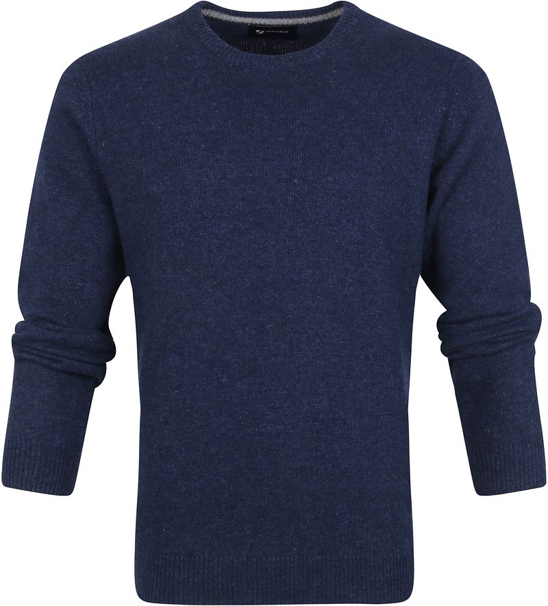 Suitable Pull Agneline Col Rond Foncé Bleu foncé Bleu taille M