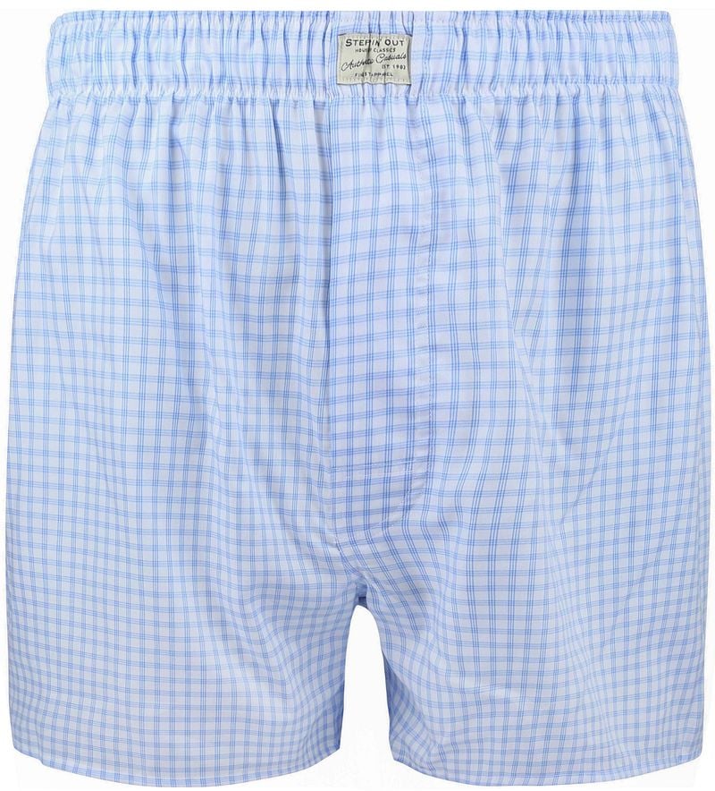 Steppin' Out Boxershort Ruit Blauw
