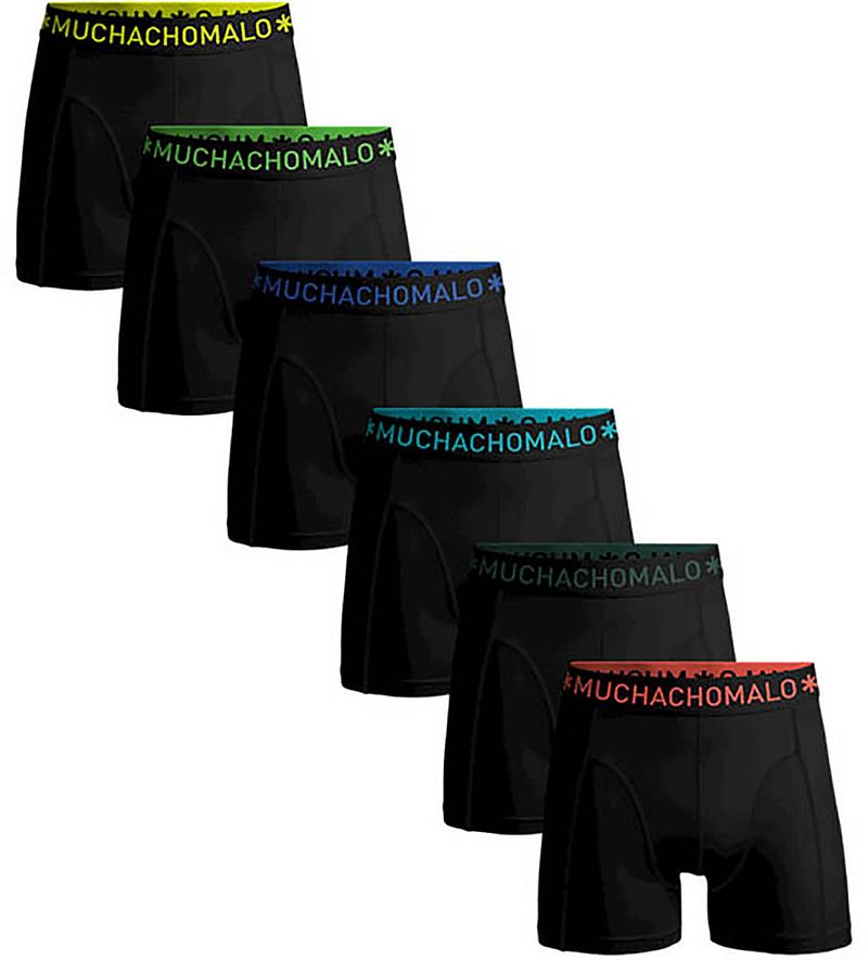 Muchachomalo Boxers Lot de 6 Solide Noir taille M