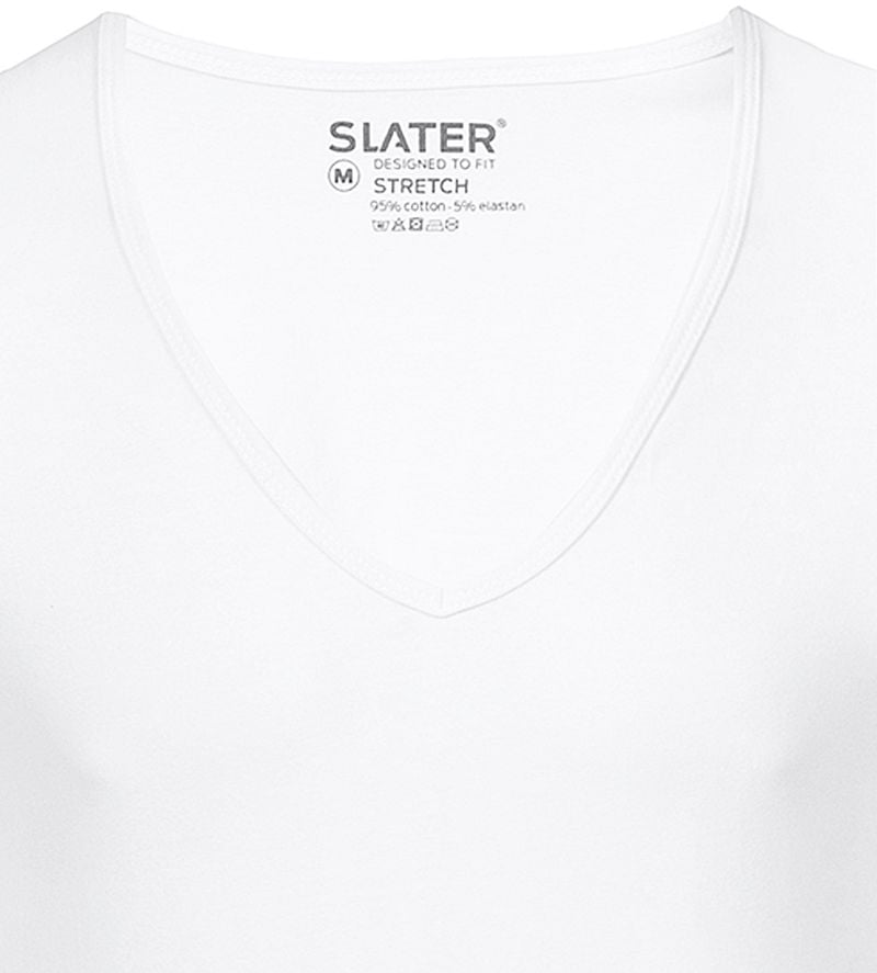 Slater 2er-Pack Stretch T-shirt Tiefer V-Ausschnitt Weiß - Größe XXL günstig online kaufen