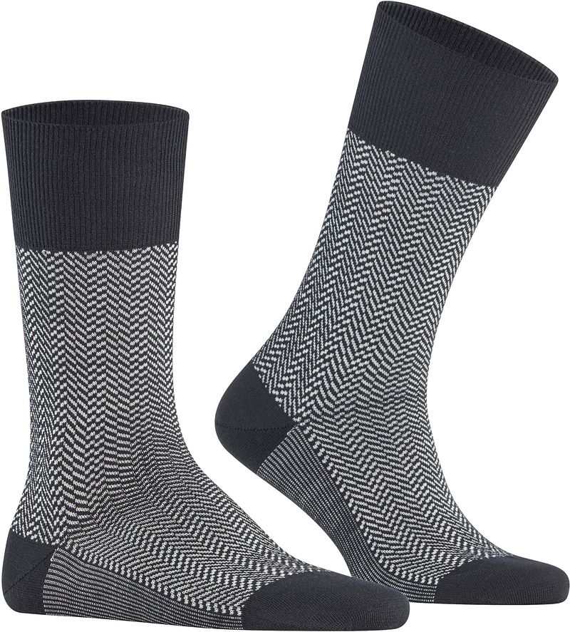 Falke Airport Herringstripe Socke Schwarz - Größe 43-46 günstig online kaufen