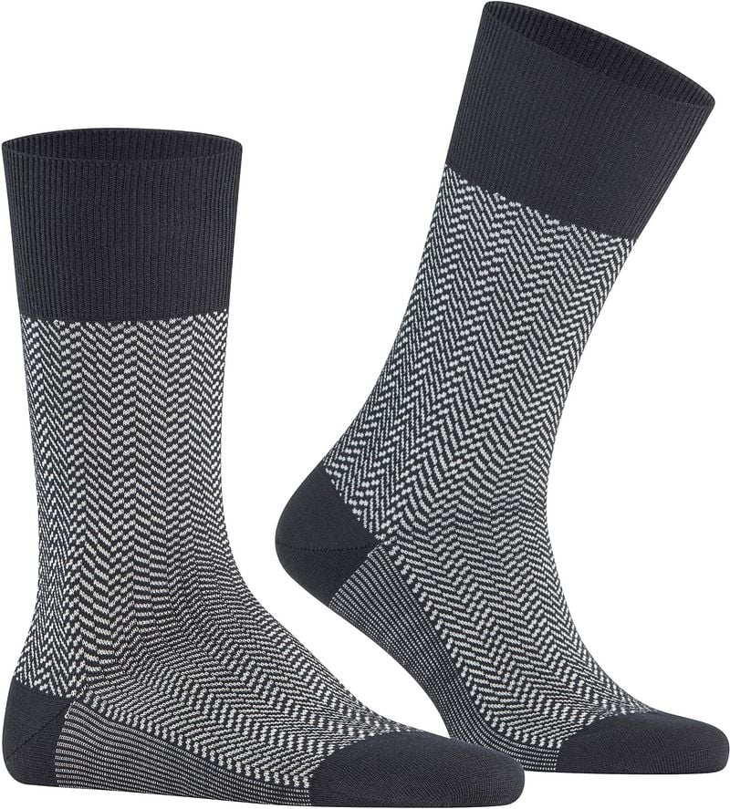 Falke Airport Herringstripe Sok Zwart