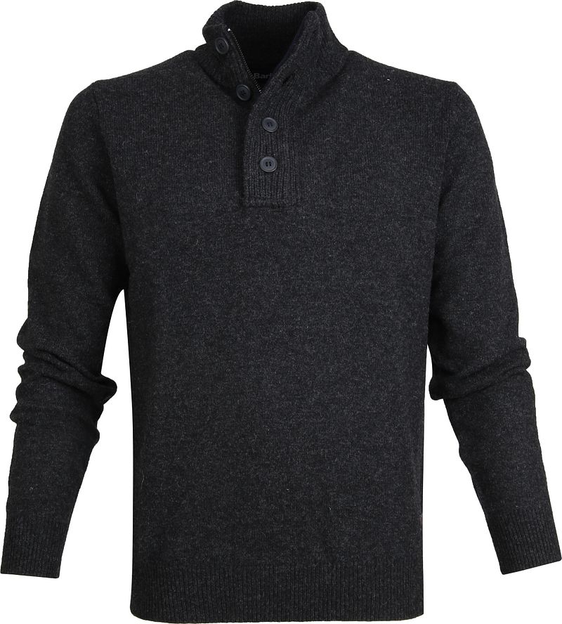 Barbour Sweater Wool Patch Anthracite Gris taille M