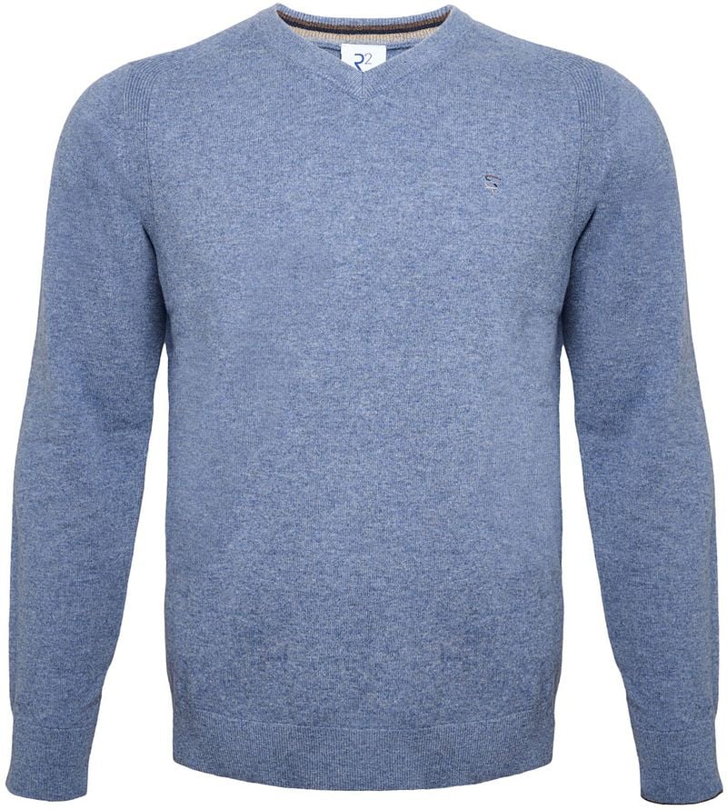 R2 Pullover Merino Wool Blau - Größe M günstig online kaufen