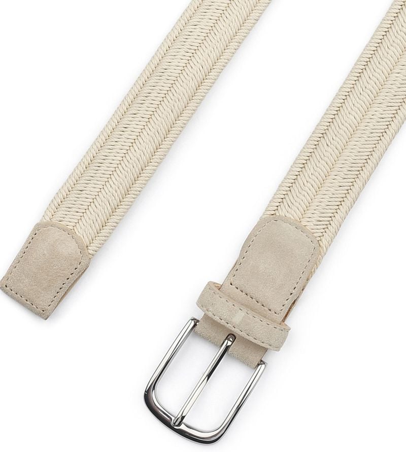Profuomo Waxed Geweven Riem Ecru