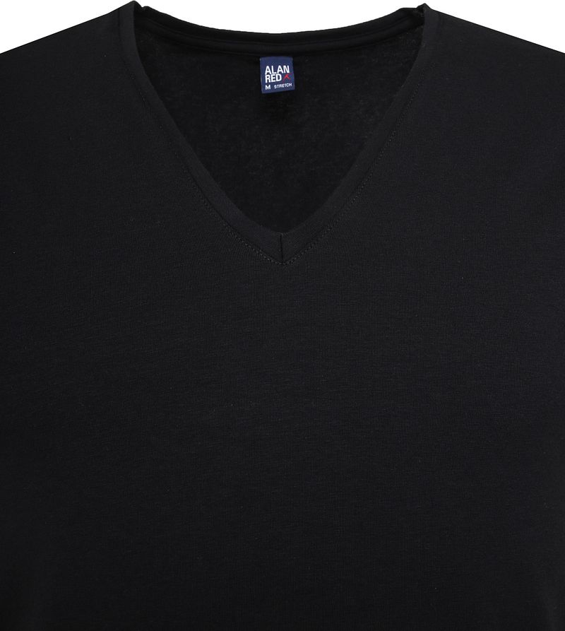Alan Red Stretch V-Ausschnitt T-Shirt NOV Schwarz 2er-Pack - Größe S günstig online kaufen