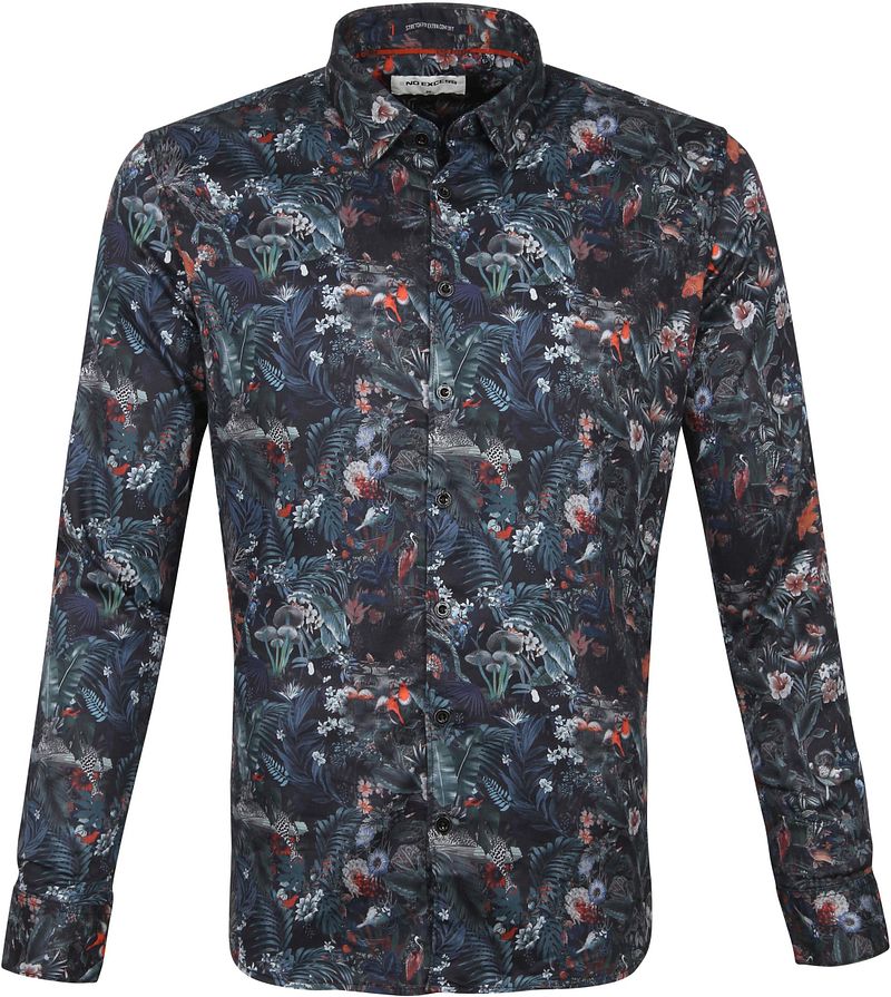 No-Excess Chemise Jungle Multicoloré Noir taille L