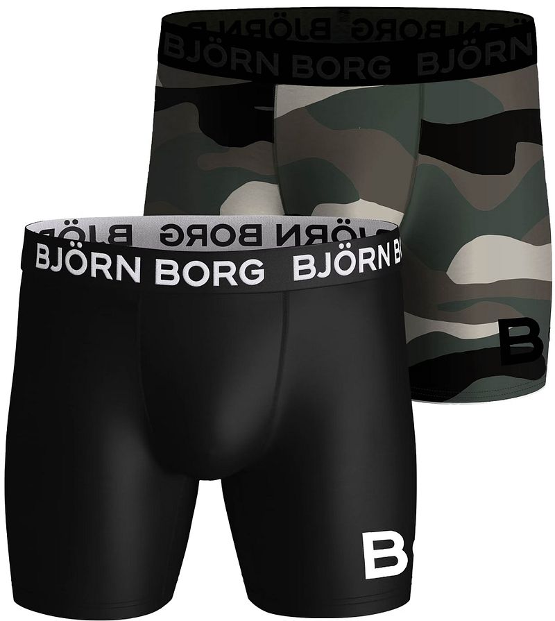 Bjorn Borg Performance Boxers Lot de 2 Militaire Vert Noir taille S
