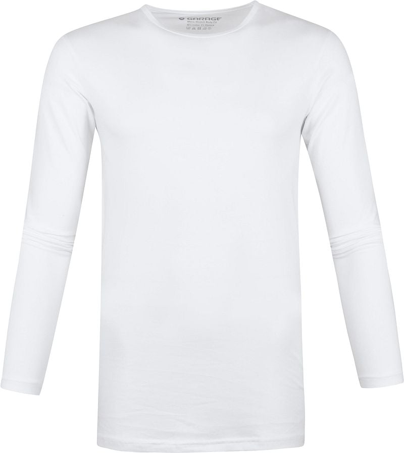 Garage Basic Longsleeve T-Shirt Stretch Weiß - Größe M günstig online kaufen