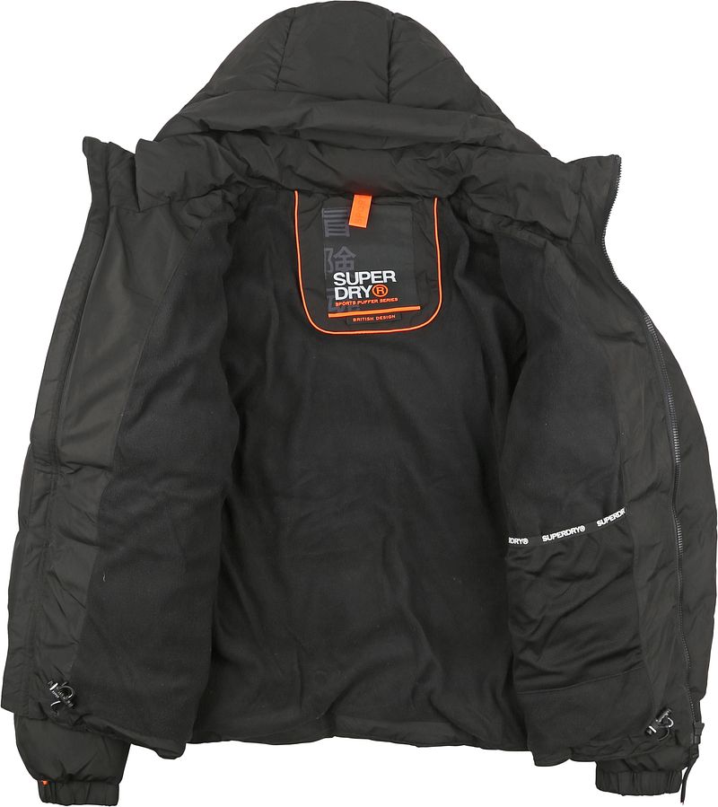 Superdry Pufferjas Hooded Zwart