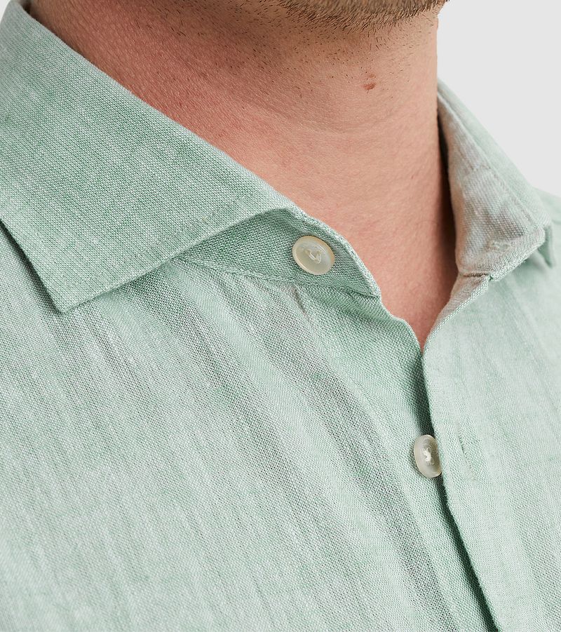 Vanguard Short Sleeve Overhemd Linnen Groen