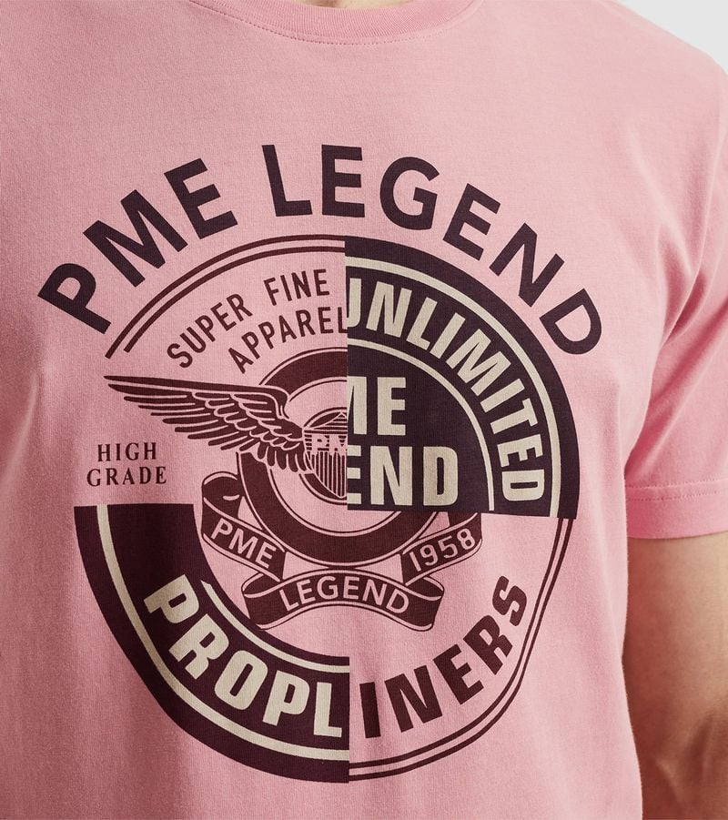 PME Legend Single Jersey T-Shirt Print Roze