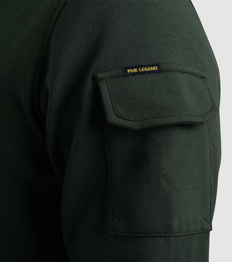 PME Legend Half Zip Trui Interlock Olijfgroen