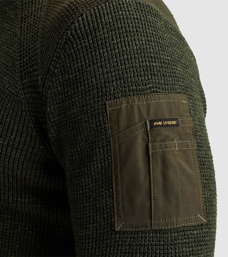 PME Legend Trui Rib Melange Donkergroen