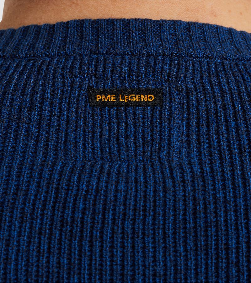PME Legend Trui Badge Kobaltblauw