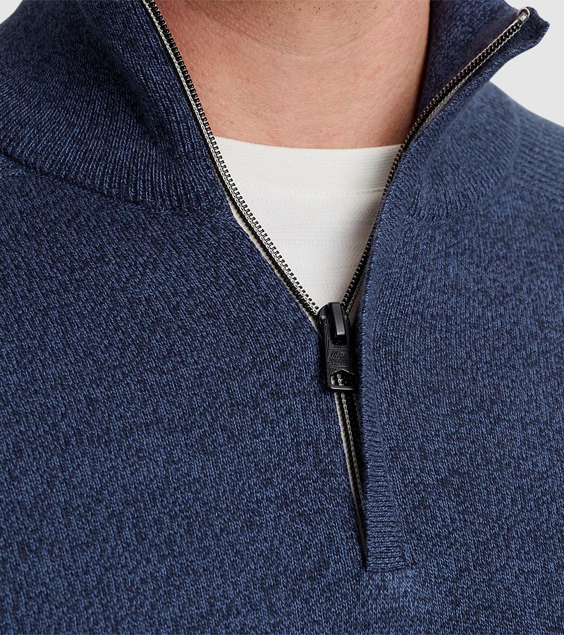 Vanguard Trui Half Zip Melange Donkerblauw
