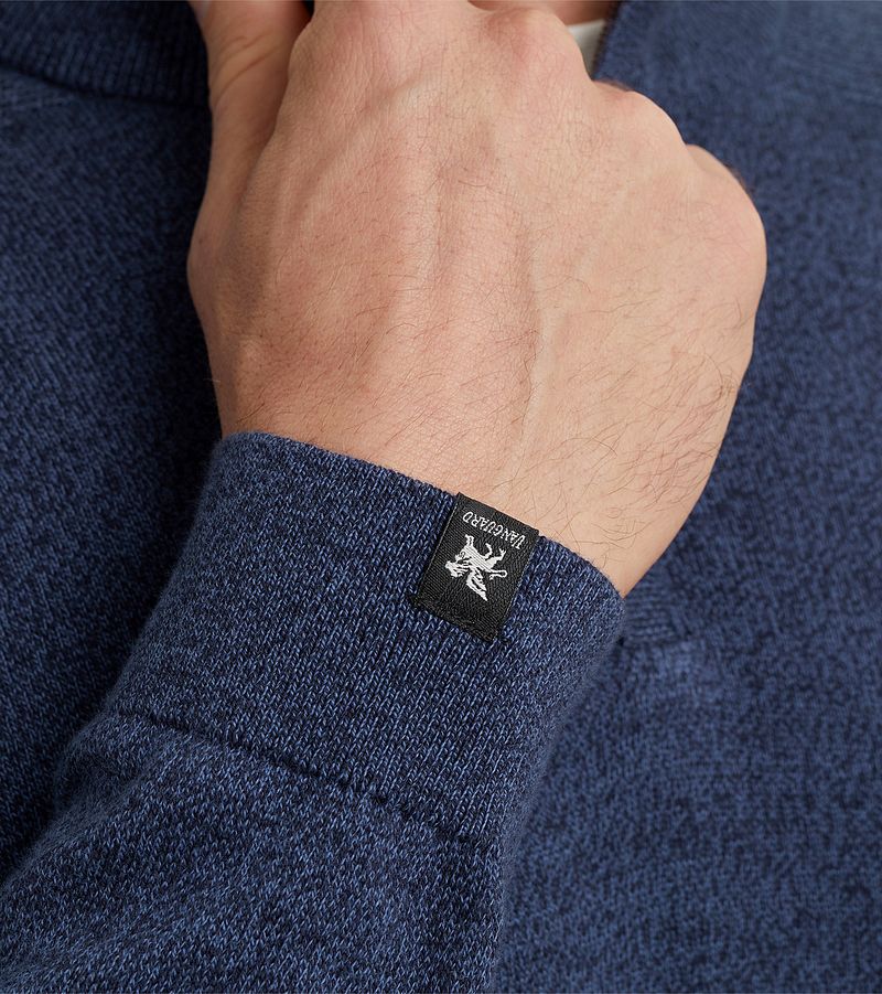Vanguard Trui Half Zip Melange Donkerblauw