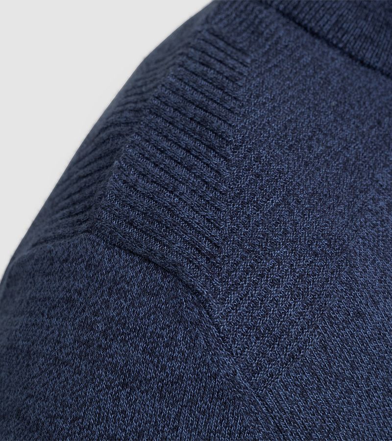 Vanguard Trui Half Zip Melange Donkerblauw