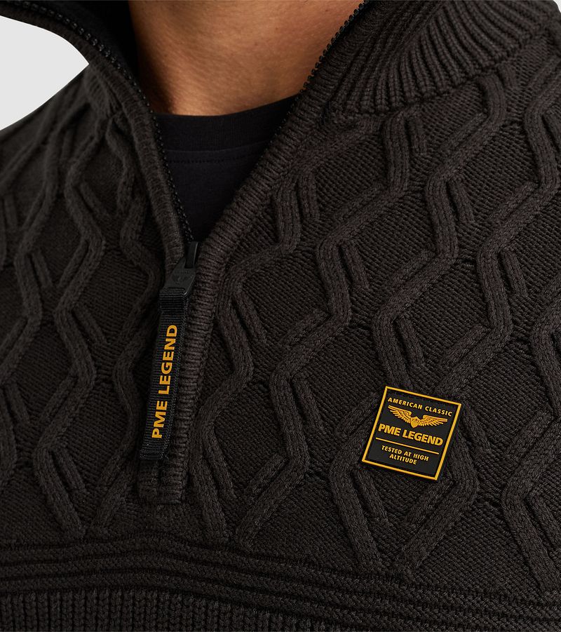 PME Legend Knitted Half Zip Trui Zwart