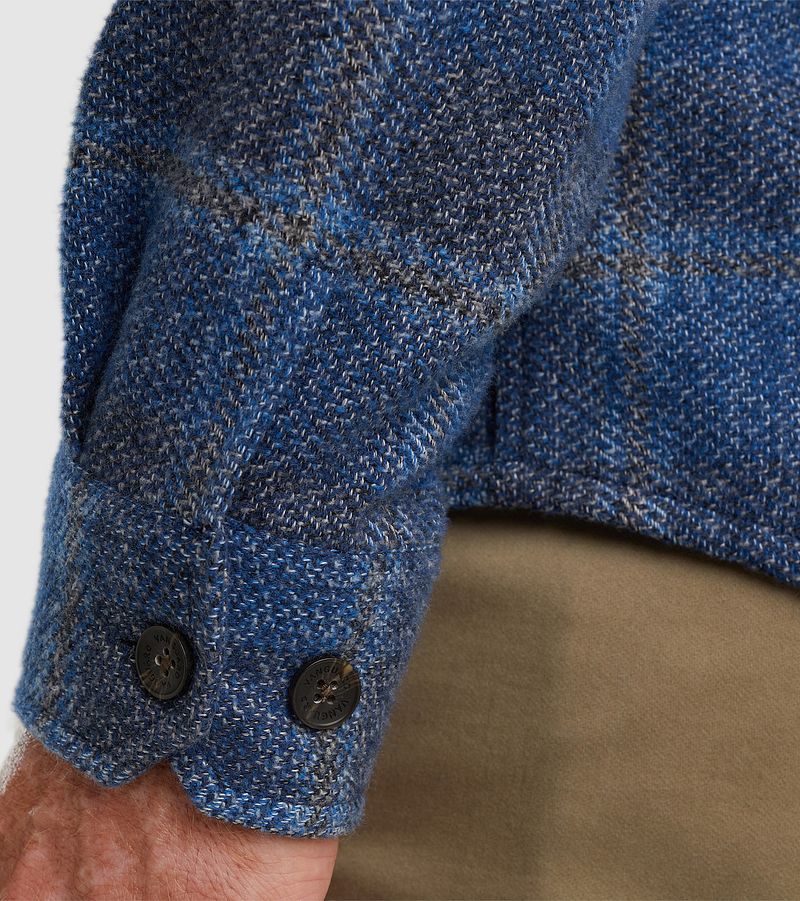 Vanguard Overshirt Brushed Ruit Blauw