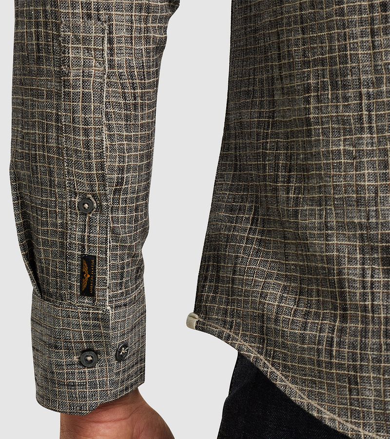 PME Legend Overhemd Print Slub Grijs