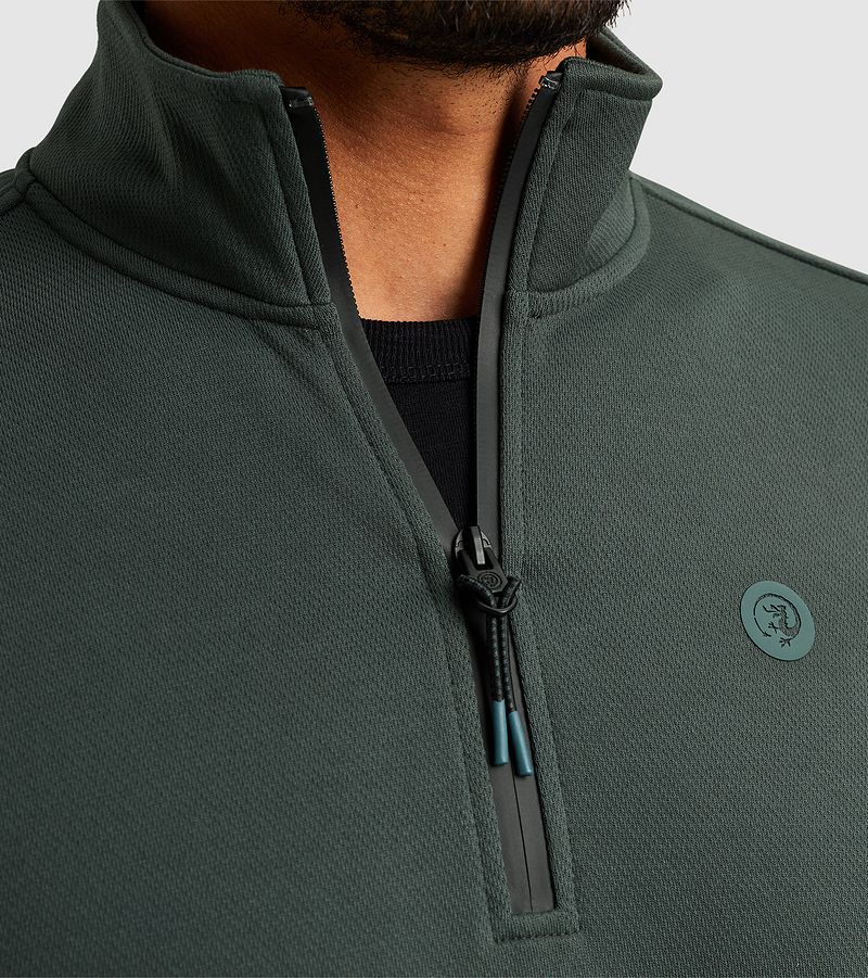 Cast Iron Half Zip Trui Groen