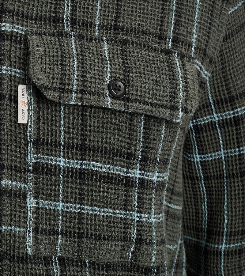 Cast Iron Overshirt Waffle Ruit Groen