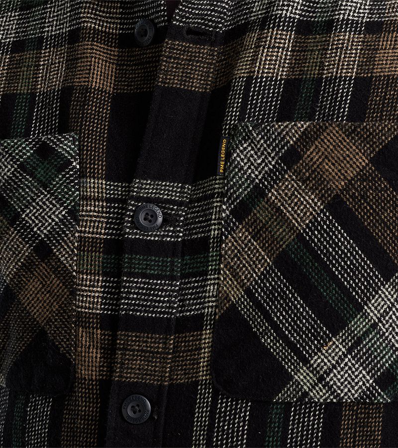 PME Legend Overshirt Ruit Zwart Grijs