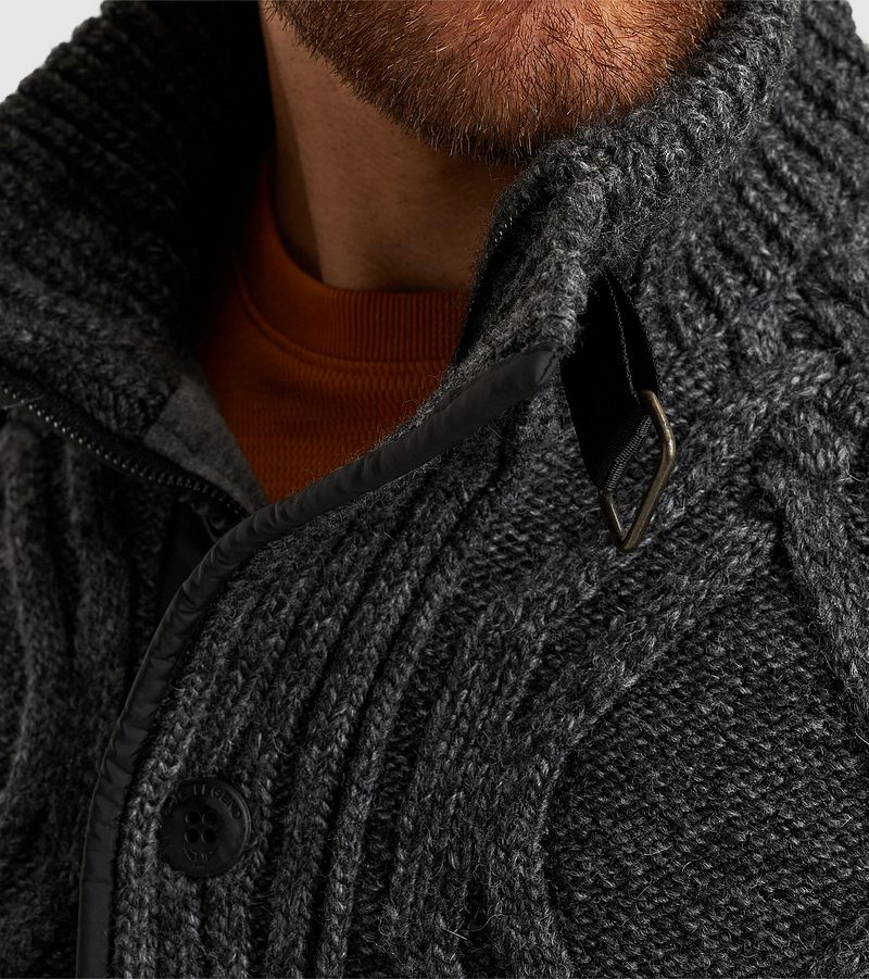 PME Legend Heavy Knit Vest Wolmix Antraciet