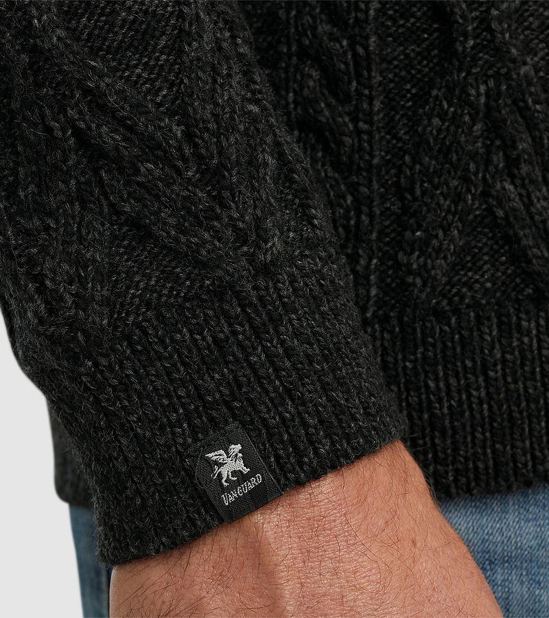 Vanguard Trui Half Zip Heavy Knit Zwart