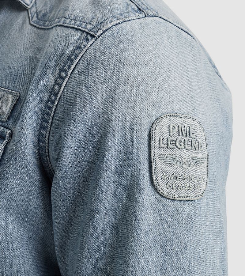 PME Legend Denim Overhemd Lichtblauw