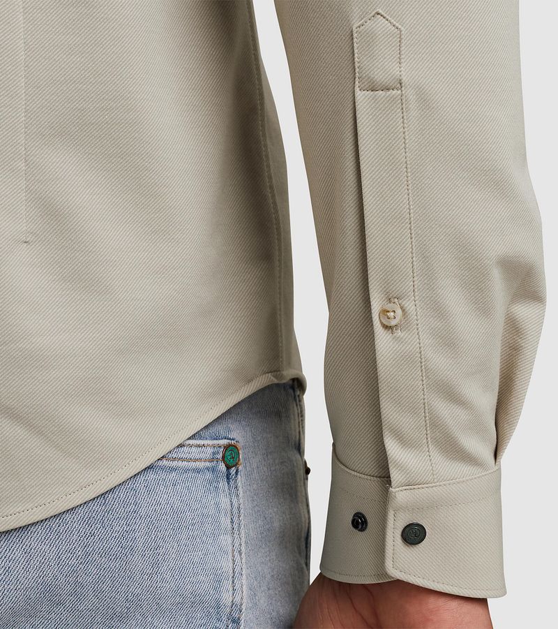 Cast Iron Overhemd Twill Jersey Greige