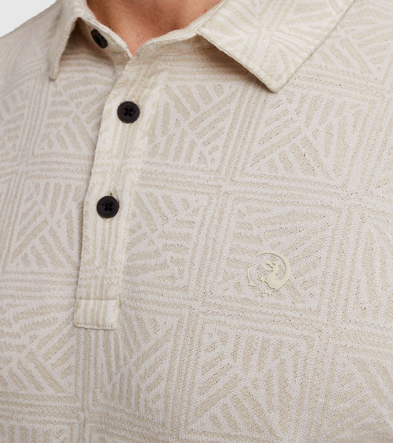 Cast Iron Polo Jacquard Print Ecru