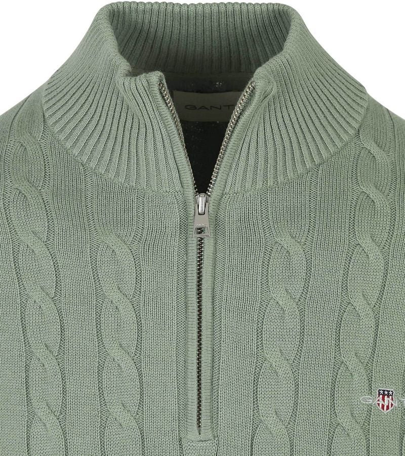 Gant Half-Zip Pullover Cable Groen