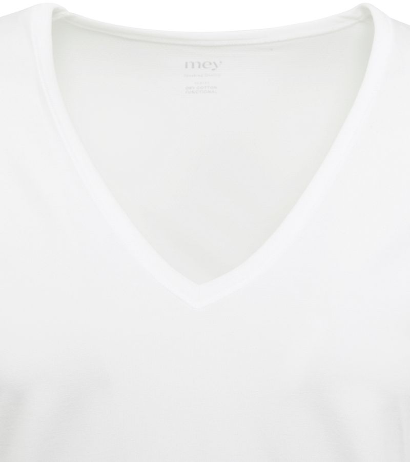 mey Dry Cotton V-hals T-shirt Wit 2-Pack