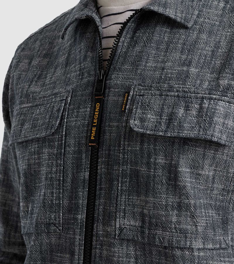 PME Legend Overshirt 2 Tone Slub Navy