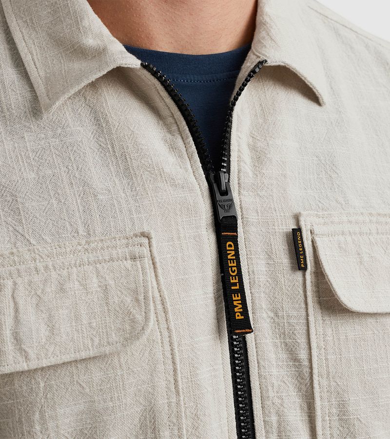 PME Legend Overshirt 2 Tone Slub Ecru