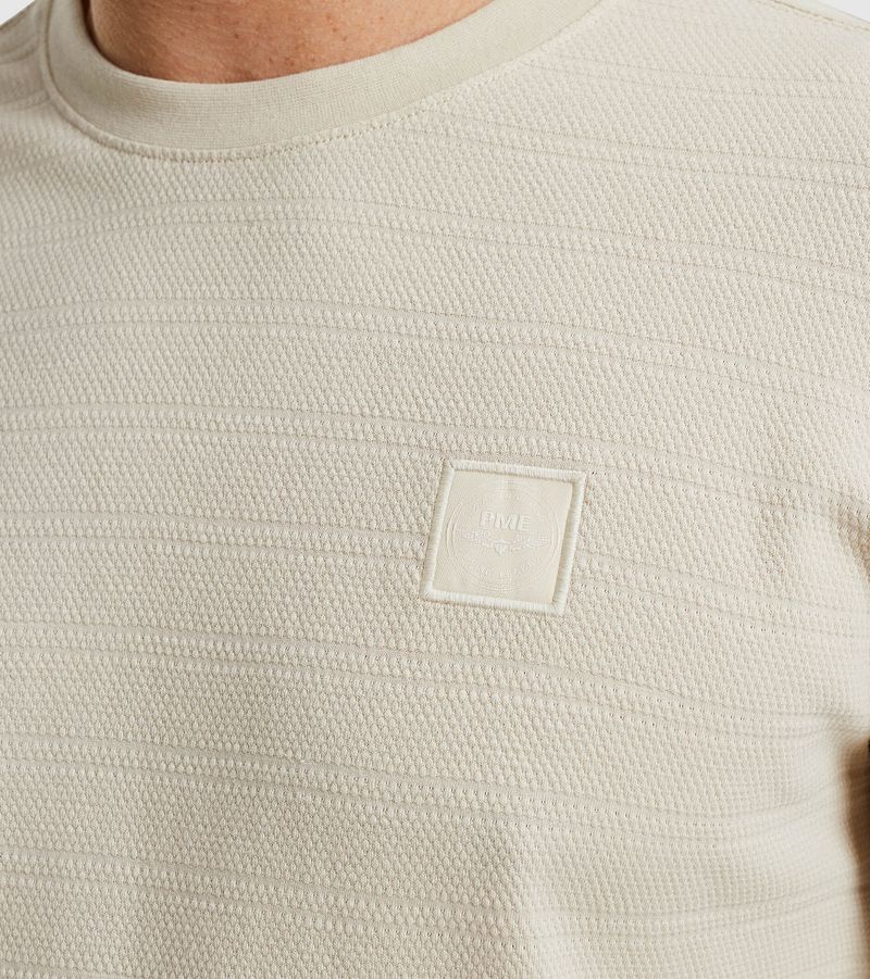 PME Legend T-Shirt Jacquard Stripe Ecru